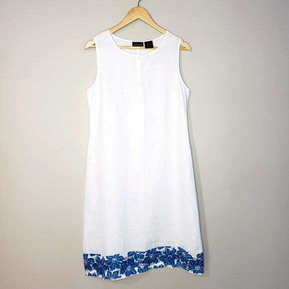 Willi Smith Dresses & Skirts - Willi Smith 100% Linen Size 8 White Sheath Dress